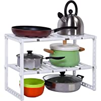 HOMFA Estantería Bajo Fregadero Multifuncional con 2 Niveles Almacenaje de Cocina bajo Fregadero de Acero Inoxidable y…